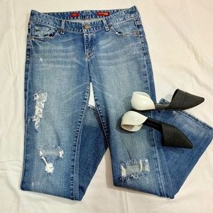 Express Jeans Stella Bootleg Distress Pants Sz 8